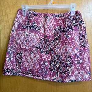 Free People Pink Quilted Floral Mini Skirt
